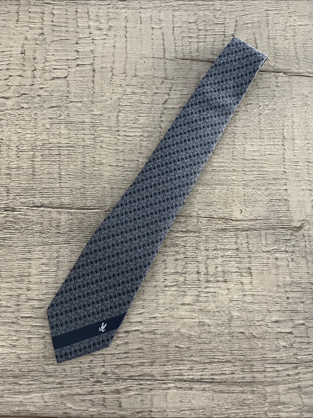 Psycho Bunny Navy Patterned Silk Tie *see description